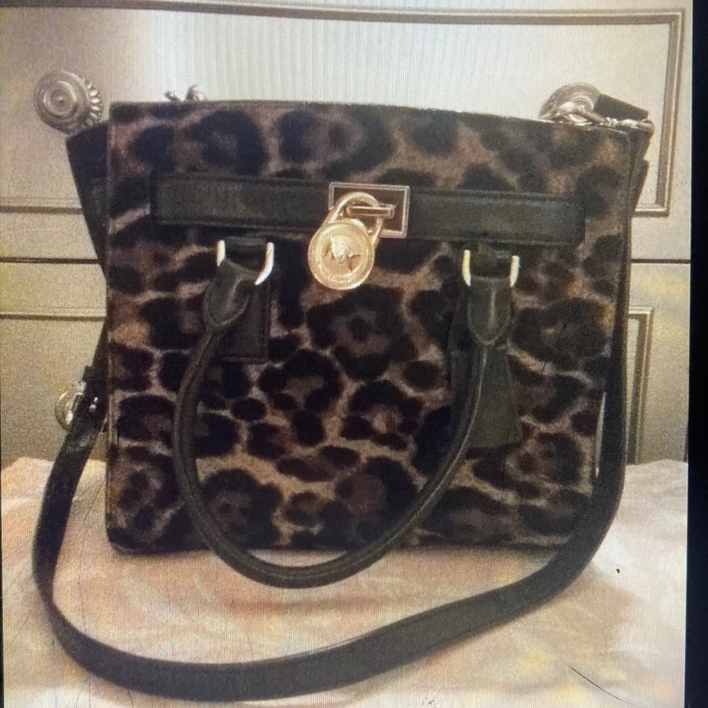 Michael kors animal print leather bag